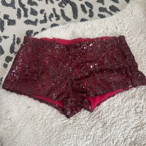 Edikted Burgundy Sequin Shortie Boyshorts